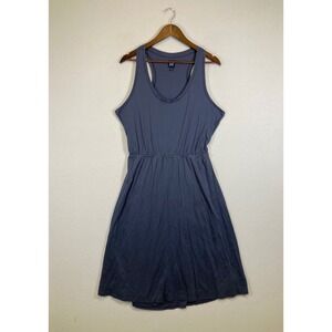 GAP Racerback Cutout Dress Womens XL Tall Blue Gray Cotton Jersey Knee Length